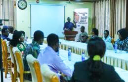 Mr. Lawrence Attipoe addressing stakeholders Image