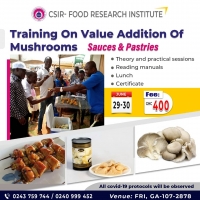 Training on value addition of mushrooms (sauces & pastries)